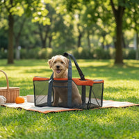 Mesh Pet Carrier Structured Tote Bag Long-Lasting for Travel, Car Rides
