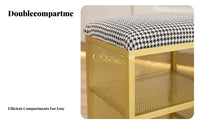 Multi-Functional Padded Shoe Storage Bench Space-Saving Design Cushioned Shoe Rack Stool Long-Lasting Frame Entryway Furniture High Load Capacity for Apartment Dwellers, Families, Homeowners, Hallway, Mudroom, Walk-in Closet, Living Room