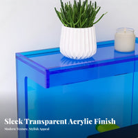 Transparent Look 2-Tier C-Shaped End Table Modern design Storage Rack Multi-Functional Household Furniture multipurpose Use for Apartment Dwellers, Homeowners, Students, Living Room, Small Spaces, Home Office, Next to Sofa