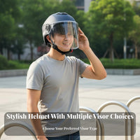 Electric Bike Half Helmet Large Size Fit Lightweight Helmet Impact Resistant Guarding Headwear for Men, Women, Summer Riding, City Commuting