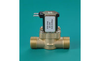 Male Threaded Water Inlet Solenoid Valve Black Coil Inline Solenoid Valve Brass Fluid Control Equipment Mounting Plate