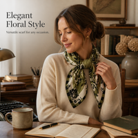 Herringbone Silk Scarf for Women, Versatile Decorative Shawl with Fashion Print