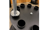 Matte Black Rotating Barbell Rack Compact Metal Barbell Storage Rack Industrial Space-Saving Design