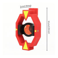 Mini Prism with Red Frame Compact Surveying Mini Prism Accurate Optical for Surveyors, Construction Sites, Tunnels