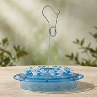 Leak-Resistant Hanging Bird Feeder Round Feeder with Ports Clear Translucent for Nature Lovers, Garden, Patio, Balcony