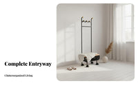 complete Design Coat Rack with Shoe Bench Multi-Functional unobstructedstanding Rack with Bench and Shoe Shelves Space-Saving Entryway Furniture Creamy aesthetic for Apartment Dwellers, Homeowners, Families, Hallway, Mudroom, Living Room, Bedroom