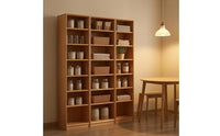 Solid Wood Bookshelf Freestanding Slim Floor Bookcase Storage Shelf Standalone Standing Furniture Adjustable Shelves