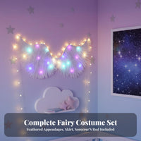 illuminateing Effect light-emitting diode winged appendages Colorful Lights illuminated attachment Battery Powered Costume Accessory Multiple blinking Modes for Girls, Kids, Dancers, Halloween, celebrations, Stage Performance, Parties