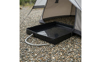 Raised Side PVC Shower Tray Flexible Hose Square Shower Basin Easy to Install Shallow Drain Tray Stain Resistant for Garden