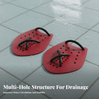 2 Pieces Swimming Hand Paddles Builds Strength Swim Hand Paddles Hydrodynamic Design Webbed Swim Gloves for Children, Beginners, Form Exercises