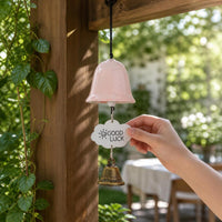Japanese Style Ceramic Wind Chime with Lily of the Valley Design for Home and Garden Decor