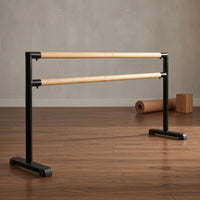 Double-Layer Barre Anti-Slip Mobile Dance Barre Wooden Handrails for Stretching, Indoor