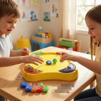 Raised Rim Rotating Top Battle Set Rounded Square Battle Top Arena Printed Graphics Pull Cord Arena Toy