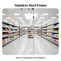 Cross-Shaped Sign Holder Telescopic Design L-Shaped Advertising Stand Stable Base Adjustable Floor Poster Stand for Supermarket, Retail Store