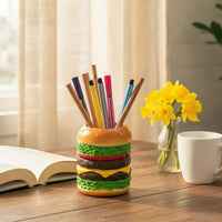 Cute Hamburger Pen Holder Decorative Burger Pencil Holder Practical Pen Stand Stylish for Students