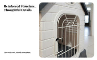 Waterproof Plastic Dog House Weatherproof Indoor Outdoor Pet Kennel Sunproof All-Weather Doghouse Resistant