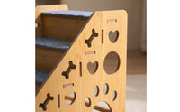 Wooden Pet Staircase Carpeted Dog Steps with Carpet Sturdy Furniture for Older Pets, Sofa