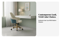 Minimalist Design Upholstered rotating Chair with Casters High backrest backrestrest Adjustable Rolling Chair Easy Assembly Office Furniture for Students, work-from-home Workers, Study Room, Bedroom, Workplace