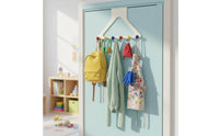 No-Drill Installation over-the-Door Hook Rack Heavy Duty 6-Hook Clothes Hanger Tangle-Snag-Resistant Round Hooks Household Storage for Bedroom, Entryway, Bathroom