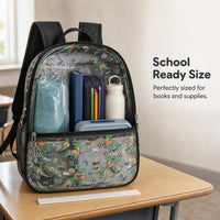 Kids Cartoon Print Transparent PVC Backpack for School and Casual Use
