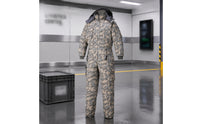 Water Repellent Men's Insulated Work Jumpsuit Thickened Padded Winter Work Suit Windproof Cold Proof Single-Piece Suit Double Zipper for Workers, Warehouse