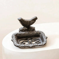 Soap Dish with Tray Cast Iron Soaps Holder Slotted Soap Dish for Washroom
