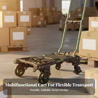 Foldable Hand Truck Adjustable Telescopic Handle Folding Hand Truck Versatile Foldable Moving Trolley for Homeowners, Outdoor, Travel, Shopping