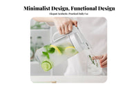 Water Jug with Lid Heat Resistant Hot and Cold Water Carafe Leak-Spill-Resistant Large Capacity Beverage Pitcher for Office, Parties, Picnics