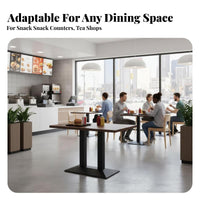 Easy to Clean Rectangular 4-Person Canteen Unit sturdy Build Square Table and 4 Chairs Waterproof Surface Commercial Furniture Safe Rounded Corners for Restaurant Owners, Snack Bar, pasta Shop, Fast Food Outlet, Cafe