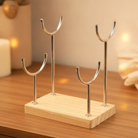 Jewelry Stand with Wooden Base Sturdy Necklace Organizer Stand Sturdy