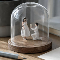 3D Printed Bride and Groom Figurines Colored Micro Scenery Figures Painted Wedding Figurine Mini Scale