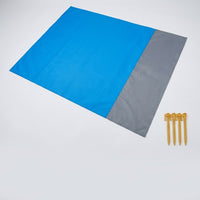 Picnic Blanket and Camping Mat for Outdoor Activities, Polyester Beach Blanket with Ground Stakes, Easy to Clean Beach Mat, 140x200cm 1 Pack