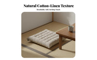 Minimalist Design Solid Color Cotton Linen Chair Pad Soft and Skin-Friendly Wabi-Sabi Aesthetic Seat Pad Portable for Students, Bench, Sofa