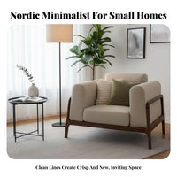 Nordic Design 3-Seater with Wood Frame Minimalist design Living Room Furniture Japanese Aesthetic Couch Small Space perfect for Apartment Dwellers, Homeowners, Pet Owners, Lounge Area, Office, Home Theater