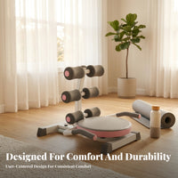 Padded Seat Sit-up Assistance Machine Cushioned Grips Foam Roller Sit-up Machine Anti-Slip Foot Caps Floor-Standing Ab Exercise Equipment Metal Frame for Home Gym