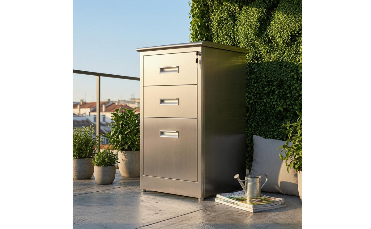Lockable Steel Filing Cabinet Compact Three-Drawer Steel Cabinet Floor-Standing