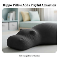 Creative Shape Hippopotamus Pouf Soft Padded Seat creature Stool Comfortable Seating Ottoman Multi-Functional for Children, Families, Adults, Kids' Room, Playroom, book corner corner, Entryway