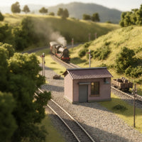 Realistic Model Crossing House Cozy Miniature Crossing House Peaceful Railway Building Heartwarming for Hobbyists