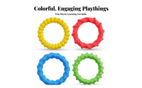 4 Pieces Textured Sensory Bracelet Silicone Calming Wristband Child Textured Sensory Wristband for Kids, Adults, Classroom, Office, Travel