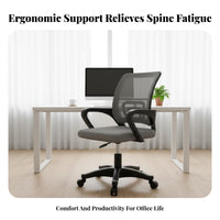 Ergonomic Highspine-Support Chair Height Adjustable Office Furniture Soft Padded Seat Assist for Students, Dormitory, Bedroom