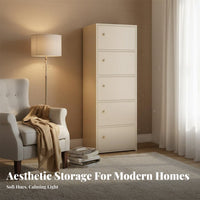 Narrow Floor Cabinet particleshield upright Storage Tower With Doors for Homeowners