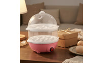 Dry-Charring Protection Double-Layer Egg Cooker Automatic Shutoff Electric Egg Steamer Auto Shut-off Steaming Cooker One-Button