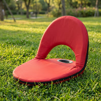 Camping Chair with Back Support for Adults, Rectangular Textile Floor Cushion and Beach Chair, Padded Seat with Shoulder Strap, 75x55x5cm