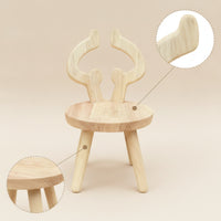 Natural Wood Stool with Backrest Wooden Children's Chair Easy to Clean Kids Stool Safe for Playroom