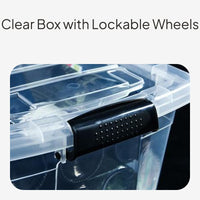Transparent Plastic Storage Box with Lid and Casters