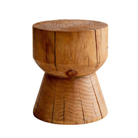 Hardwood Vintage Side Table, Wabi-Sabi Handmade Coffee Table, Rustic Stool, Creative Wooden Base, Minimalist Accent