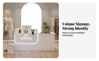Retail Checkout Counter Modern Ier Counter Sturdy Construction Payment Station Spacious Storage Easy to Clean Suitable for Clerks Receptionists Boutique Lobby