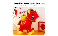 Chinese Astrological Horse Doll Auspicious Design Chinese New Year Horse Stuffed Season Holiday Stuffed Souvenir Festive