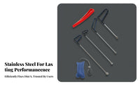 Stainless Push Rod Dent Removal Tool Kit Ergonomic Handle Paintless Dent Removal Rod Kit Non-Slip Grip for Mechanics, DIY Enthusiasts