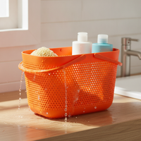 Portable Plastic Storage Basket with Handle for Shopping, Bath, and Gifting